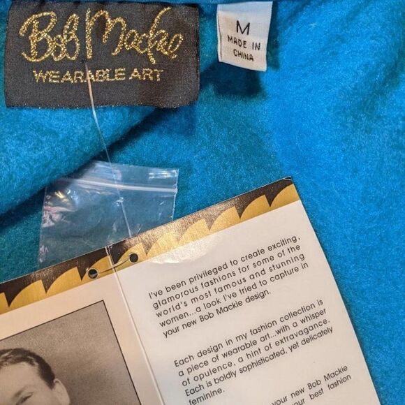 🆕 NWT BOB MACKIE WEARABLE ART TEAL/BLACK/COPPER VEST - Picture 4 of 8
